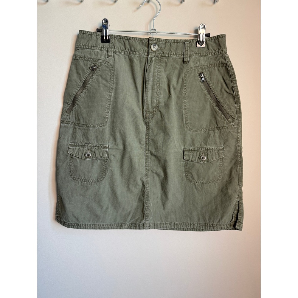 Columbia Sportswear Army Green Cargo Ripstop Mini Skirt Gorpcore Hiking Utility